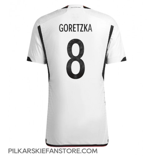 Tanie Strój piłkarski Niemcy Leon Goretzka #8 Koszulka Podstawowej MŚ 2022 Krótkie Rękawy